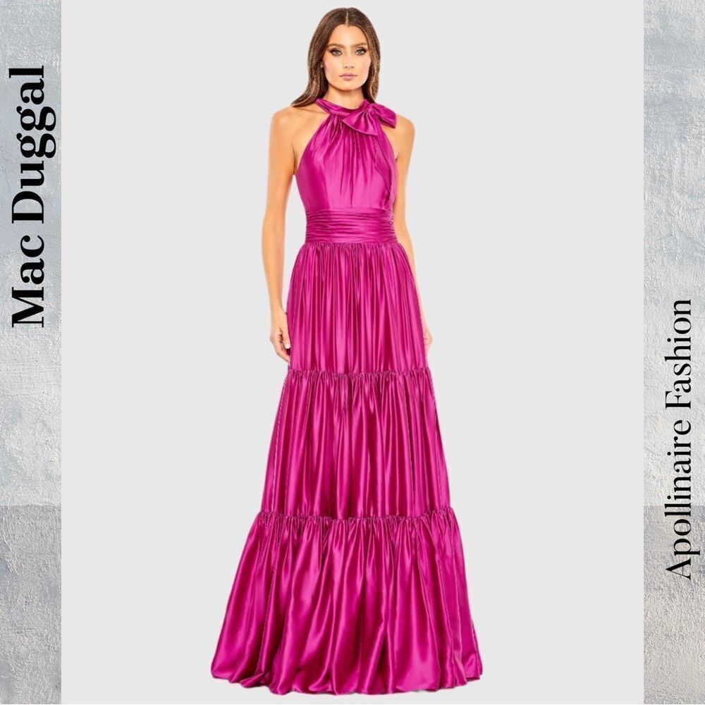 Mac Duggal Pink Halter Maxi Dress - Picture 3 of 8